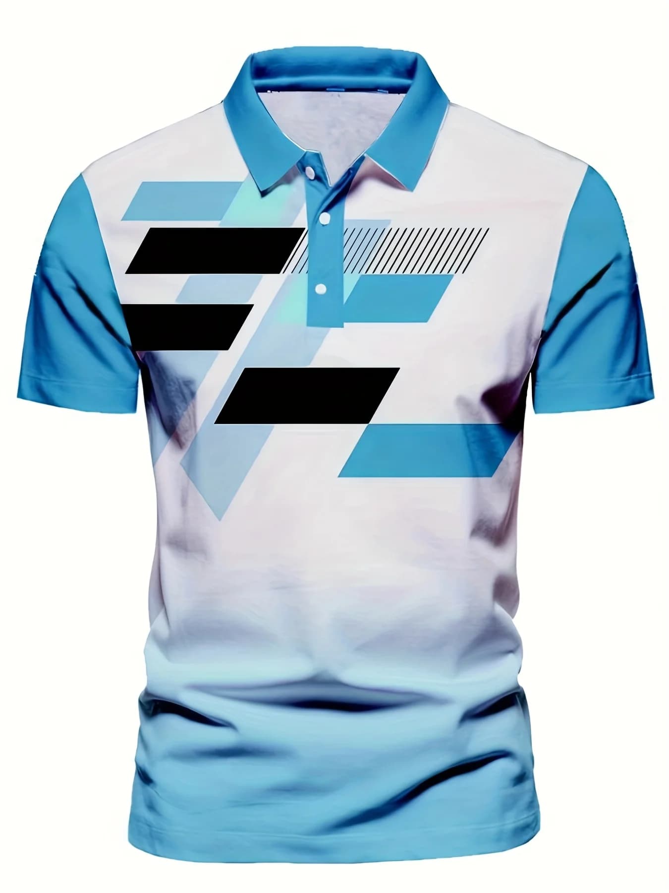 Polo a maniche corte da uomo, nuova collezione estiva, casual, con stampa geometrica, t-shirt con colletto, per sport all'aperto, golf, idea regalo per uomo