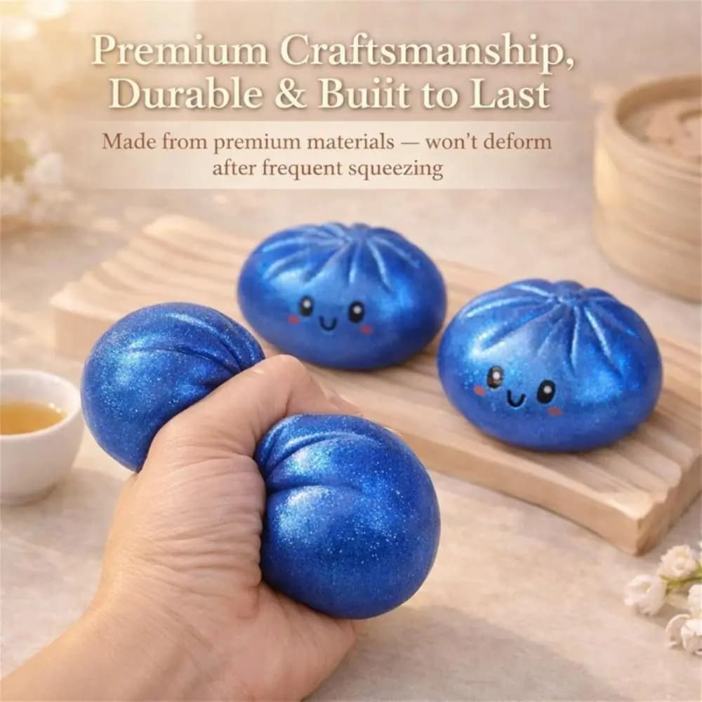 Soft Dough Ball Steamed Bun Squeeze Toy Squeezable Realistic Appearance Sensory Stress Relief Toy Reusable Low Rebound