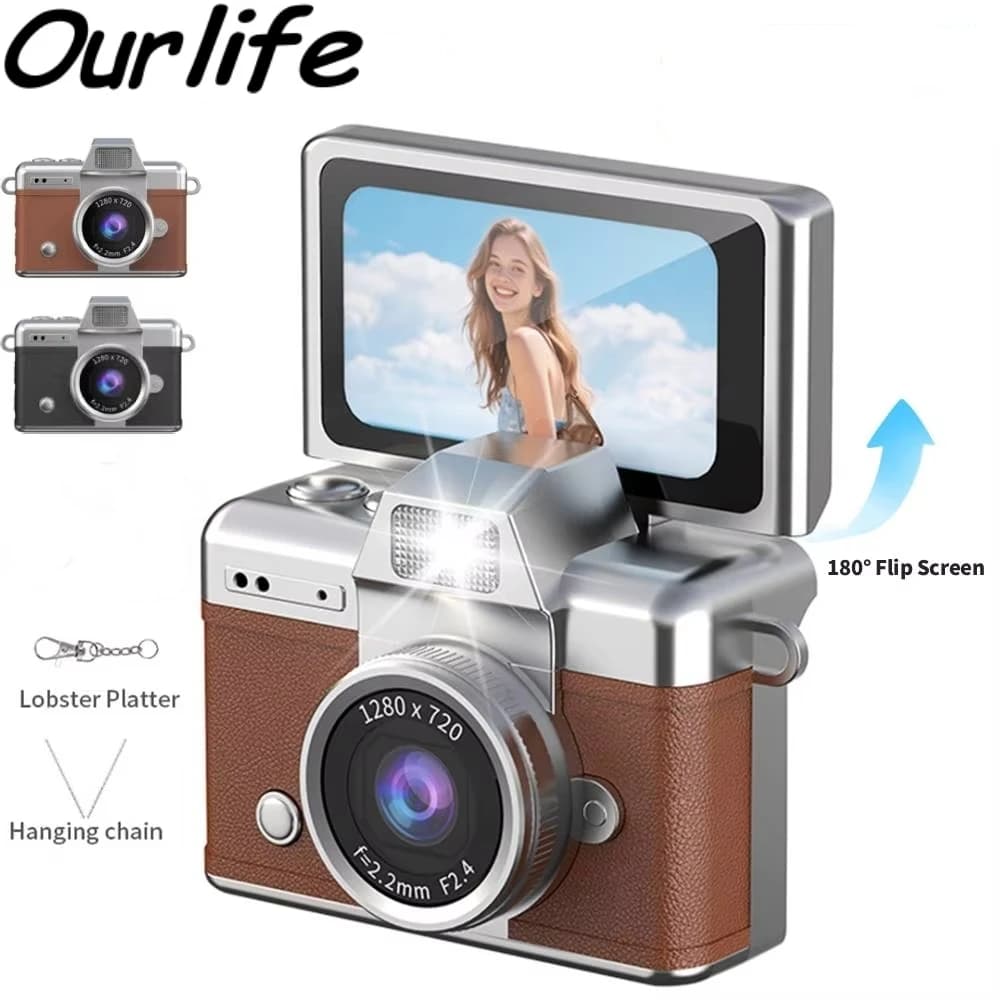 Magecam Thumb Portachiavi Fotocamera Flip Screen da 1,47 pollici Retro CCD Mini fotocamera digitale HD Videocamera molto piccola Videoregistratore