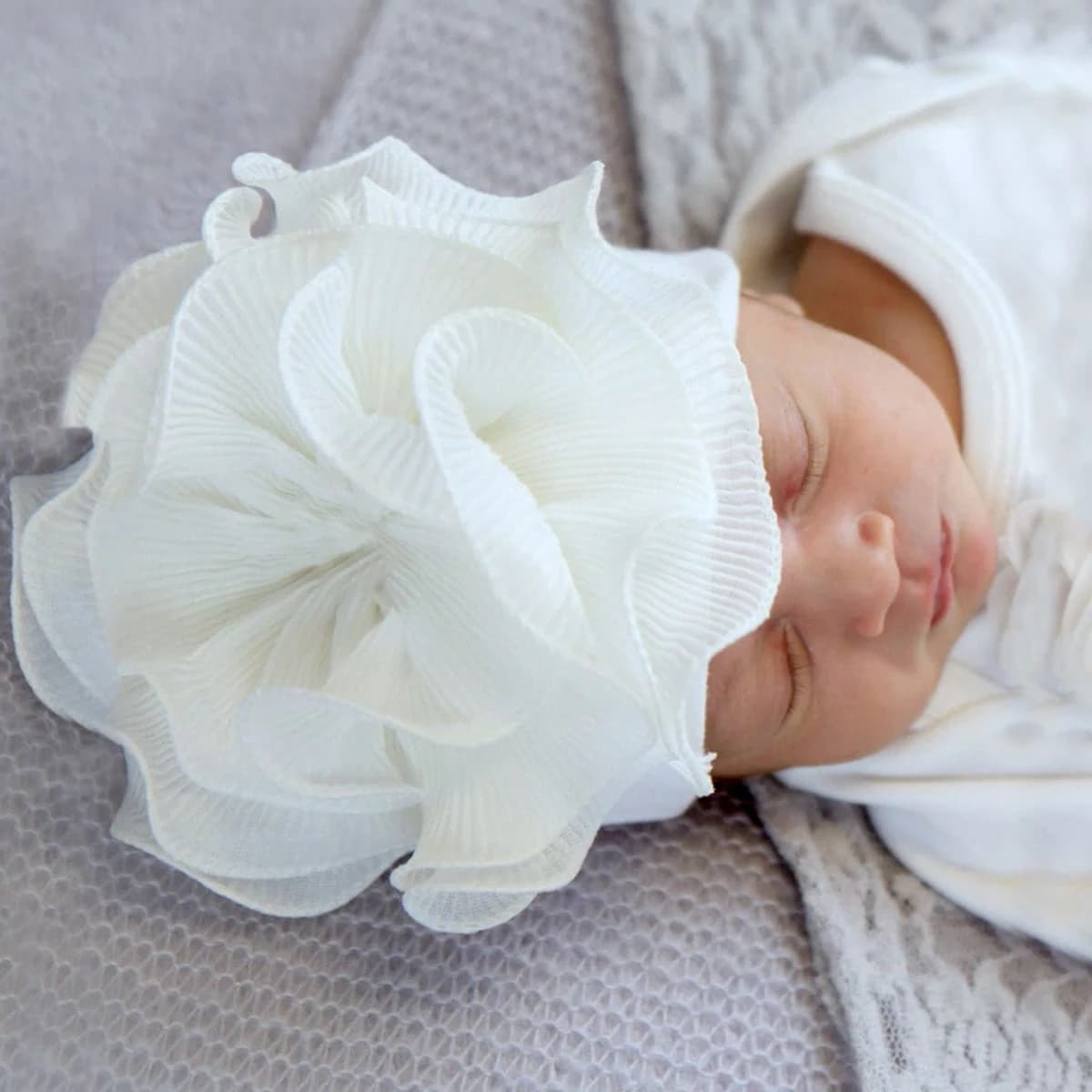 Cappello da ospedale neonato Ylsteed per sparare Big Rose Flower Baby Beanie Turban Hat accessori per la fotografia infantile puntelli per foto