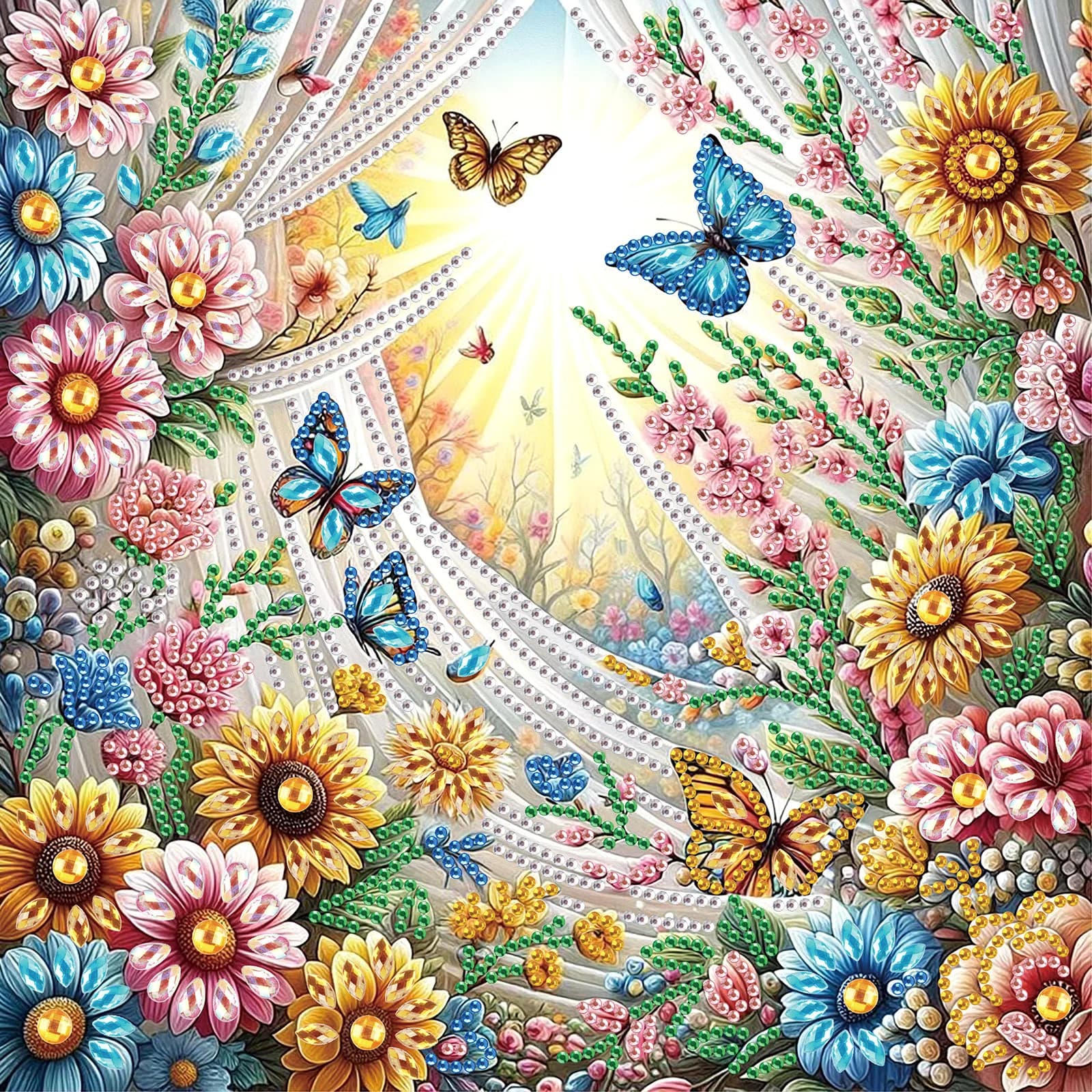 Kit di pittura artistica con diamanti a forma speciale di fiori per principianti adulti, kit di forme speciali con diamanti in cristallo per la decorazione della parete di casaRegalo