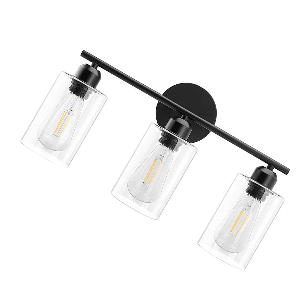 Lampada da Specchio in Ferro e Vetro, Luce da Parete per Bagno, Illuminazione per Trucco e Fotografia, Decorazione Moderna Classica per Corridoio e Camera da Letto