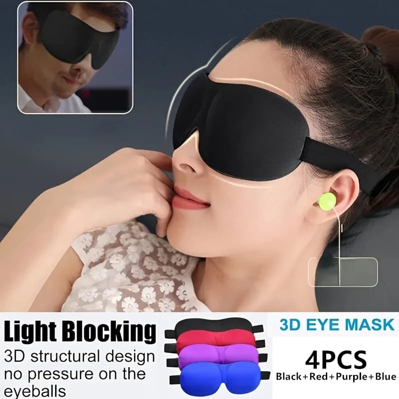 3d Nose Less Blackout Sleep Mask Black Contour Sleep Aid Eyeshade Velcro Elastic Band Eye Masks Travel Nap Yoga Blindfold Cloth