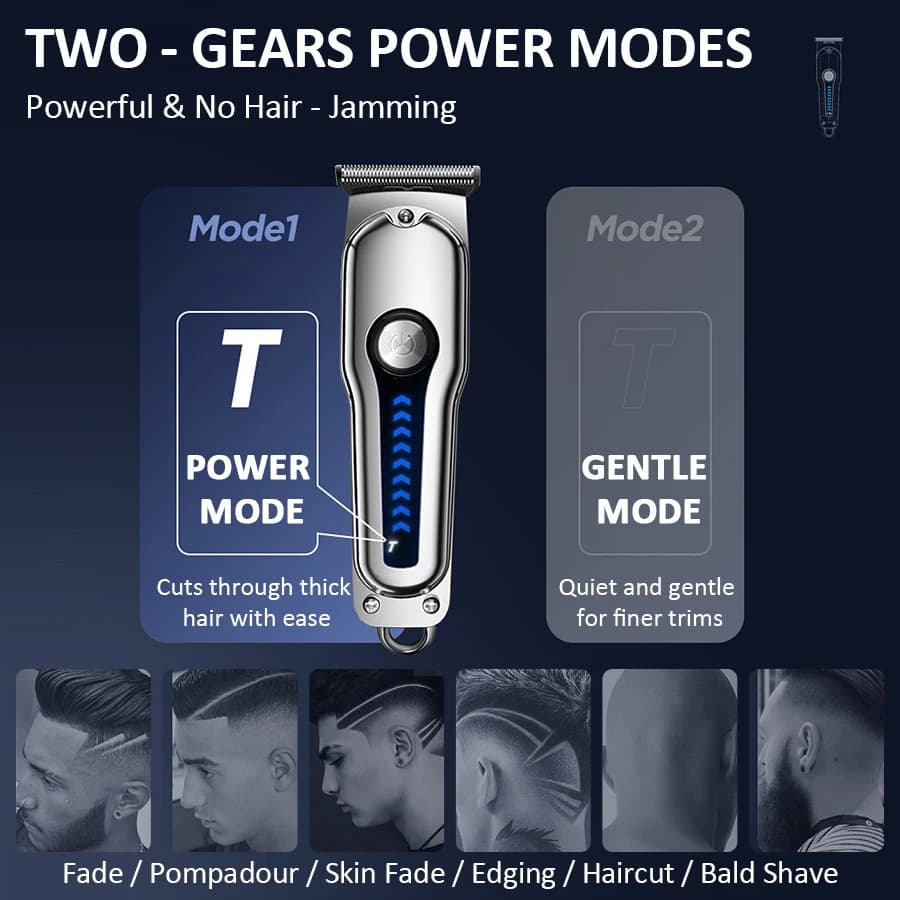 Tagliacapelli Professionale per Uomo, Trimmer Elettrico per Barba, Display LED, Lama a T Sostituibile, per Uso Domestico e Barbiere