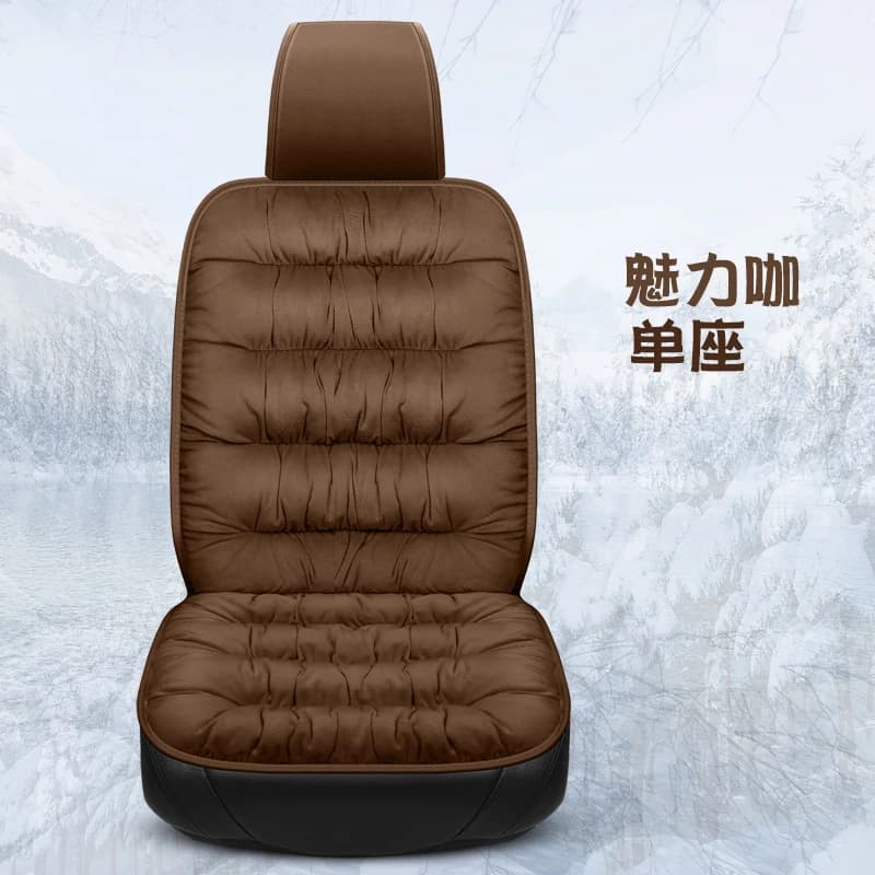 Cuscino per seggiolino auto in peluche invernale, sedile singolo, spesso, caldo e resistente al freddo, cinque posti, senza spargimento di pelliccia, antiscivolo