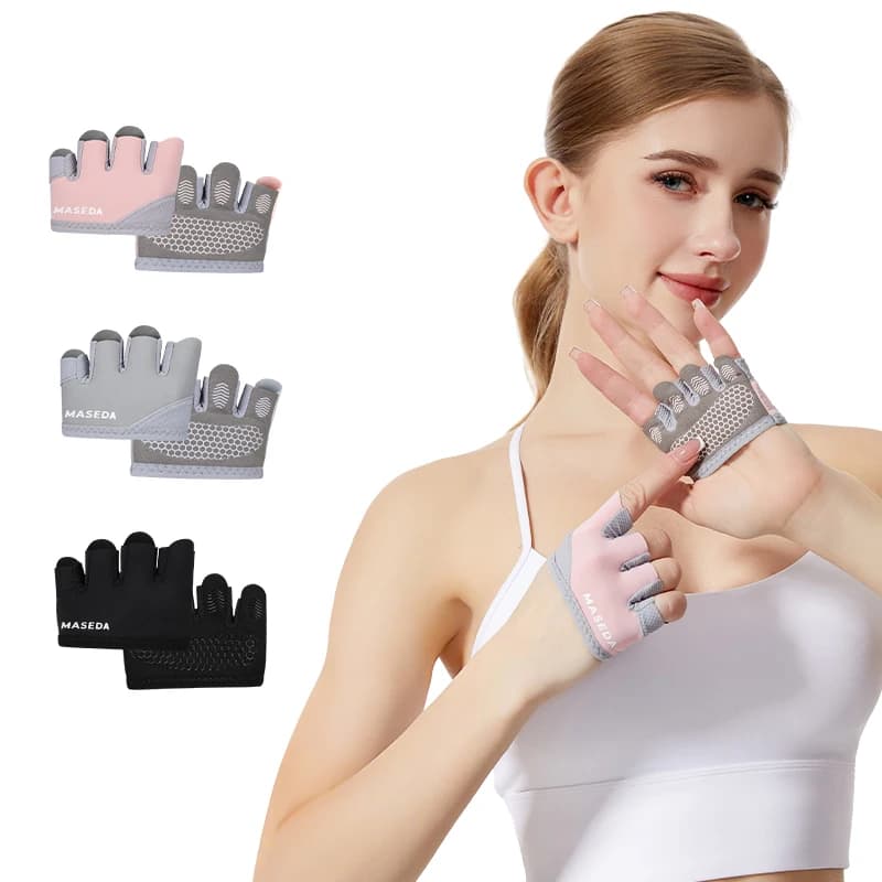 Half Finger Fitness Gloves, Anti-Slip Breathable Cycling Gloves, Ultra-Light Weight Lifting Gloves,Workout Gym Gloves