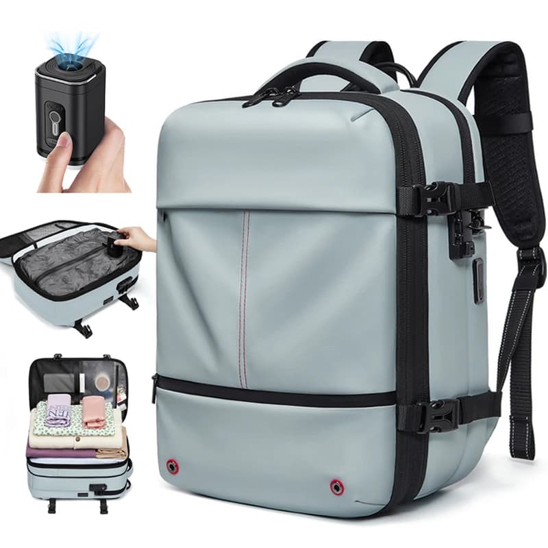 Travel Casual Backpack 16 inch Vacuum Compression Laptop Backpack USB Charging School Backpack Extended Hiking Business Backpack