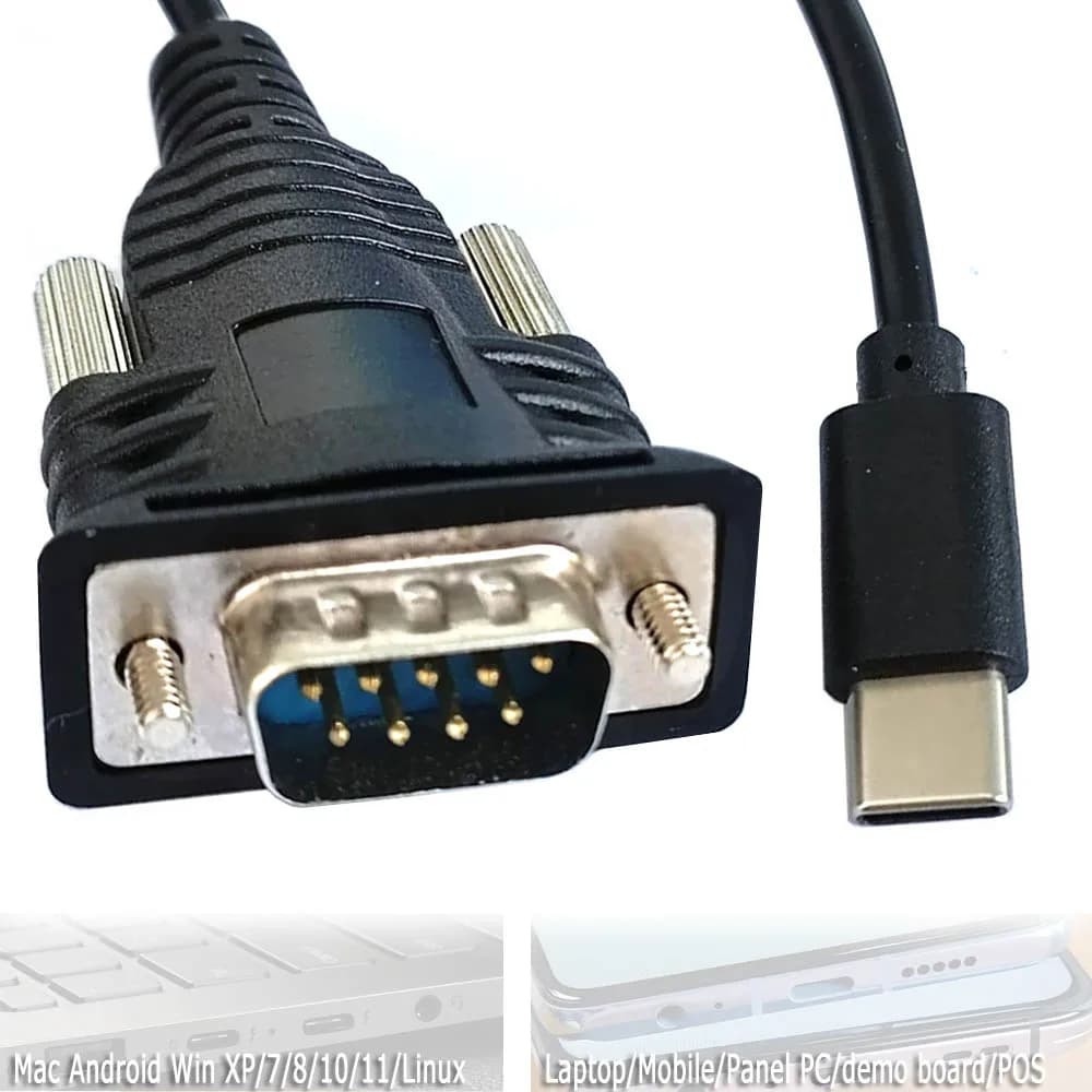 USB/C Serial Port/COM Adapter for Industrial/Panel/Mini/PC/Laptop/Notebook/ARM/SBC/Card Reader/ to Scanner/Printer/Scale Cable