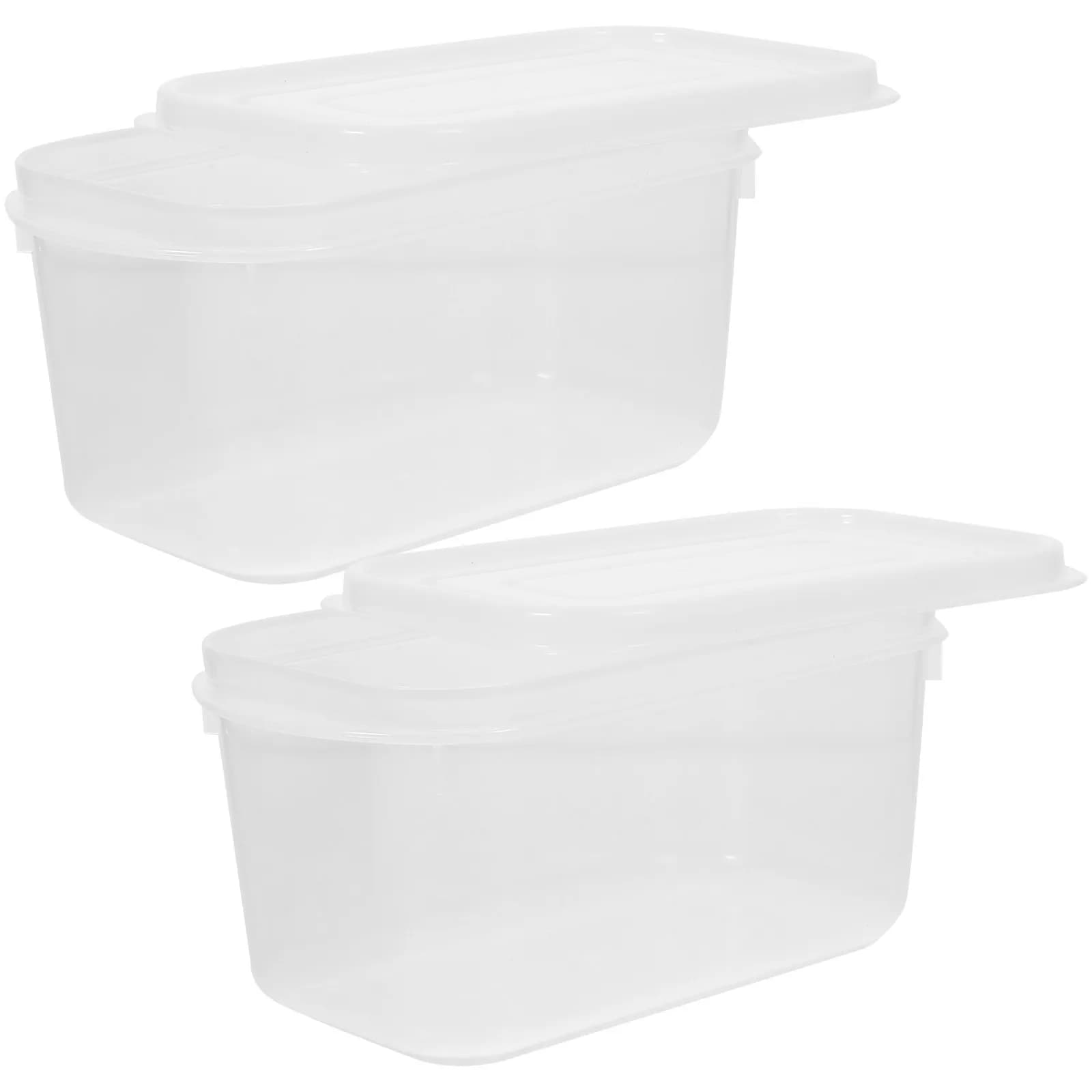 Set di 2 Contenitori per Alimenti da Cucina, Scatole Bento Compatte in Plastica Sicura per Alimenti, con Chiusura Ermetica per Mantenere la Freschezza, Ideali per Pranzo e Preparazione Pasti