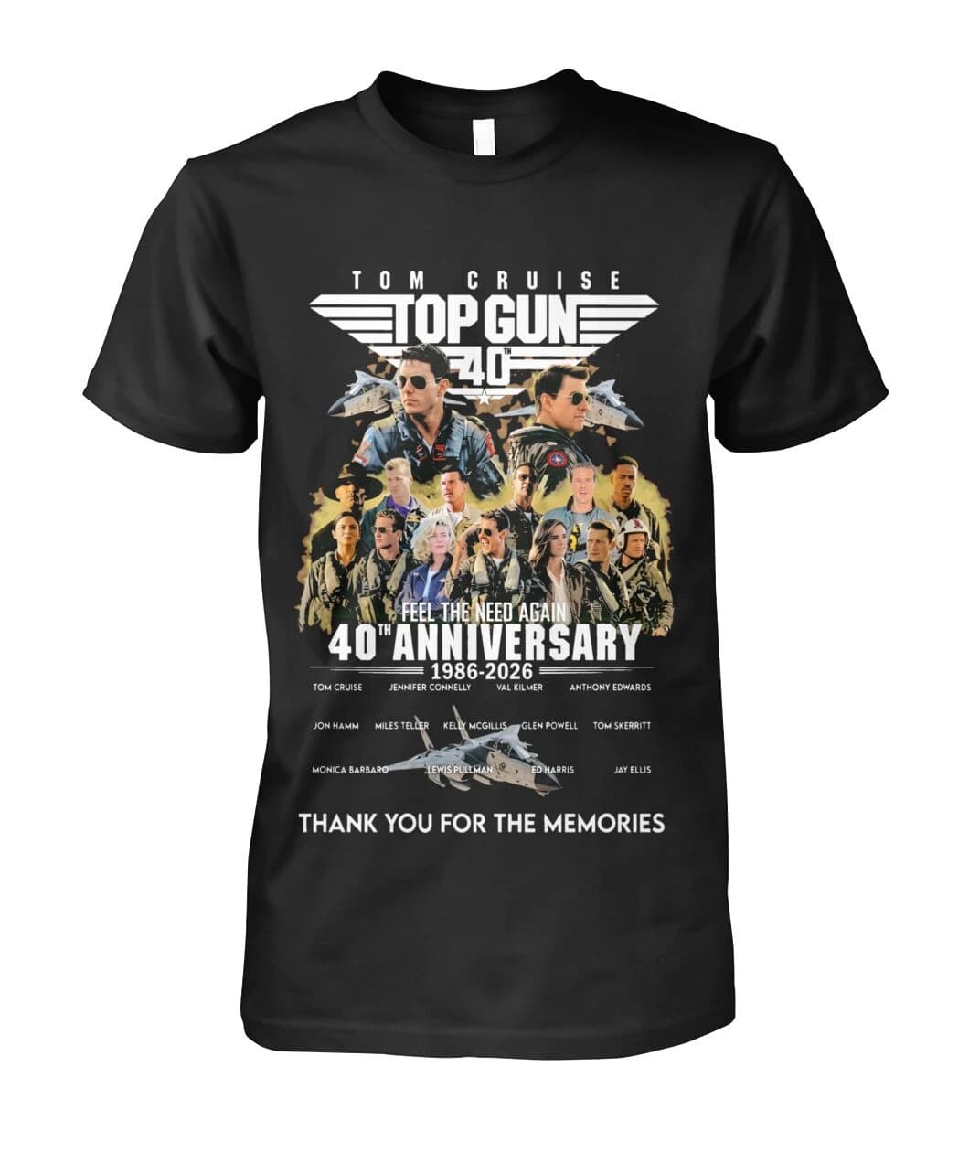 Maglietta con grafica del film Top Gun 40th Anniversary 2026, 100% cotone, estiva, unisex, da uomo e da donna, Y2k, vintage, casual, per fan.