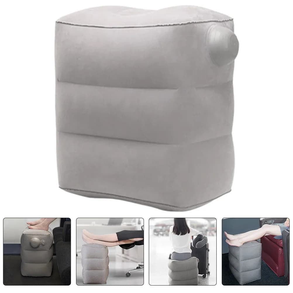 Cuscino Gonfiabile da Viaggio per Poggiapiedi, Solleva le Gambe, Migliora la Circolazione, Riduce il Gonfiore, Comodo Poggiapiedi per Aereo per Lunghi Viaggi