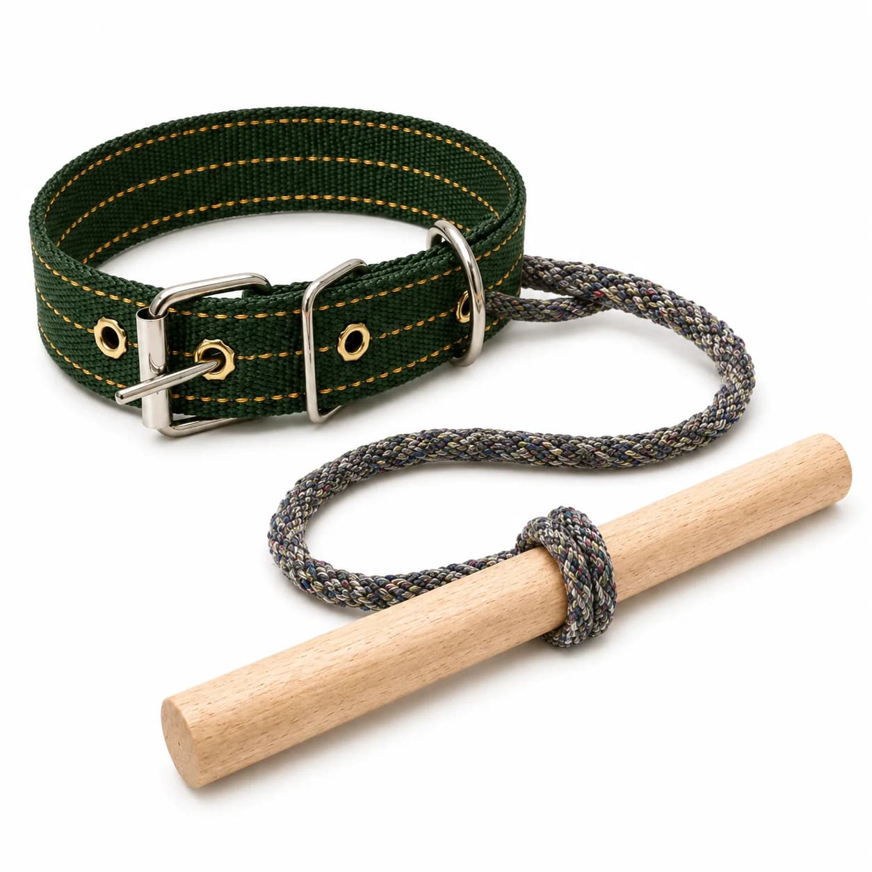 Dog Training Collar with Wooden Control Bar, Anti-Rushing Running Control Training Aid for Outdoor Behavior Management, Small Me