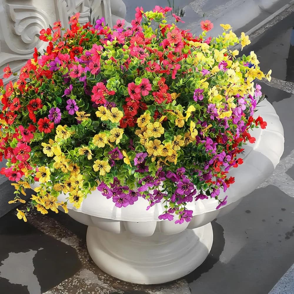 6/12 Pezzi Fiori Artificiali, Piante di Eucalipto Viola, Decorazioni per Ghirlande Nuziali, Casa, Giardino, Bonsai, Feste, Fai-da-Te