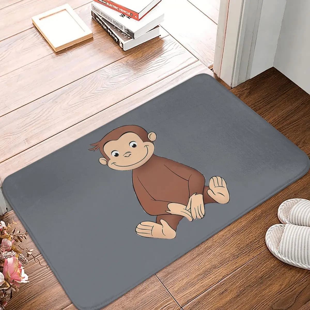 Curious George Doormat Kitchen Entrance Home Floor Mat Anti-slip Carpet Rug for Balcony Footpad Mats