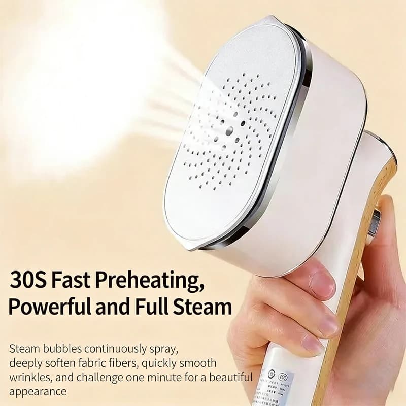 Handheld Garment Steamer, Powerful Large Steam, Wrinkle Removal, 2-in-1 Iron, Daily Clothes Care, Portable Fabric Steamer