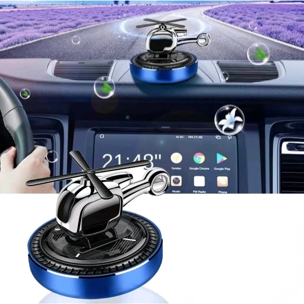 Deodorante per aromaterapia per auto solare Diffusore di profumo per aereo Ornamento Fragranza per elicottero rotante automatico solare 4 colori