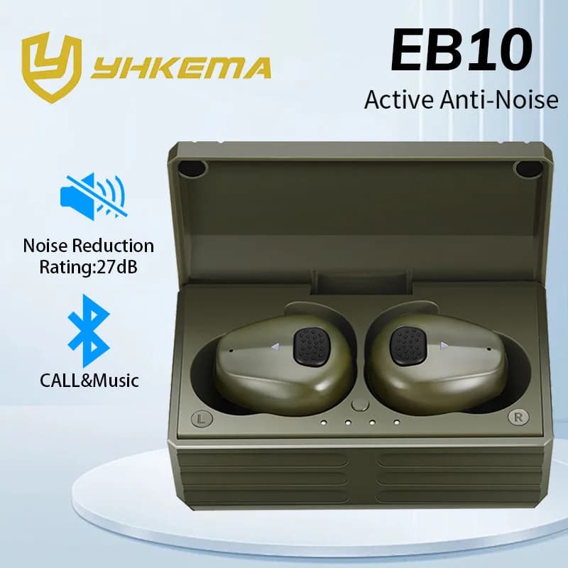 YHKEMA EB10 Auricolare Bluetooth tattico Auricolari antirumore per riprese elettroniche/Protezione dell'udito con cancellazione del rumore