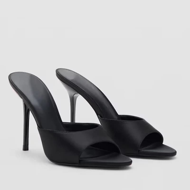 **Summer New Hot Selling Fine Heel Banquet High Heel Sandals Fashionable Pointed Elegant Sexy Fish Mouth Slippers for Women