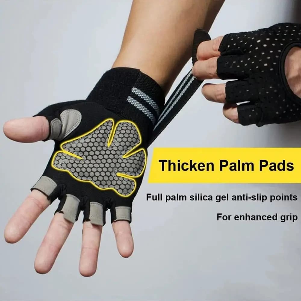 1 pair with wrist band support Gym Gloves for fitness Breathable wrist gloves for exercise Non-slip weight lifting equipment