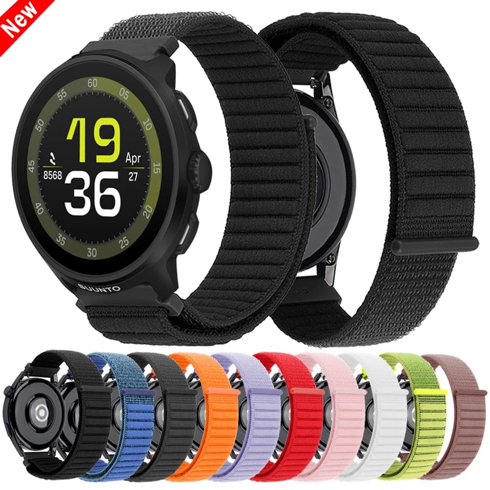 Cinturino in nylon da 22 mm per SUUNTO 9 Peak DLC/PRO 9 5 PEAK RUN VERTICAL OCEAN Fasce traspiranti per COROS PACE Pro Sostituisci il braccialetto