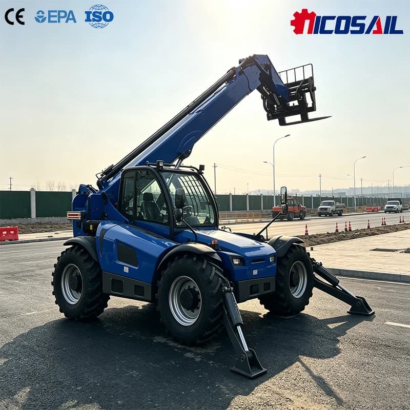 T4007 Telescopic Handler 4 Ton Lift Capacity Compact Forklift Loader with Safety Cab for Ranch Farm and Construction