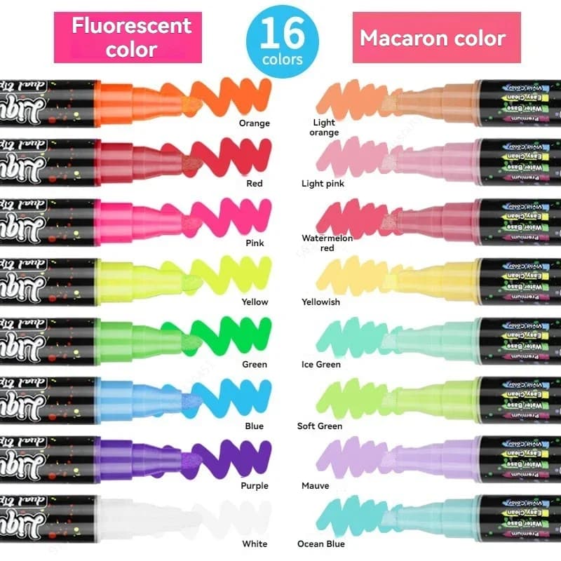 Set di pennarelli a gesso da 8/16 colori, evidenziatori a gesso liquido per penne al neon per lavagna, finestre lavabili per auto, cancellabili a umido