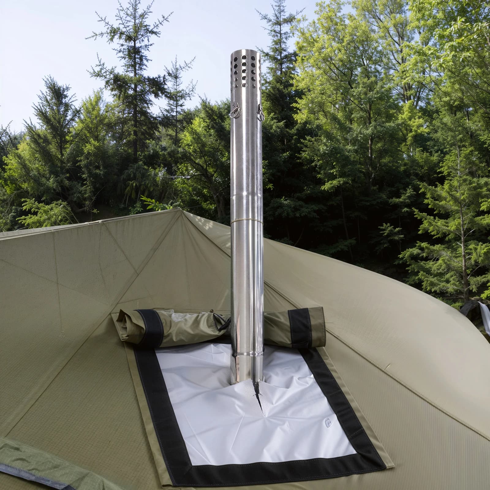 2.36 "Spark Arrestor Stainless Steel Chimney Rain Cap Tent Stove Exhaust Tube Suitable for Camping Independent Stove Accessories