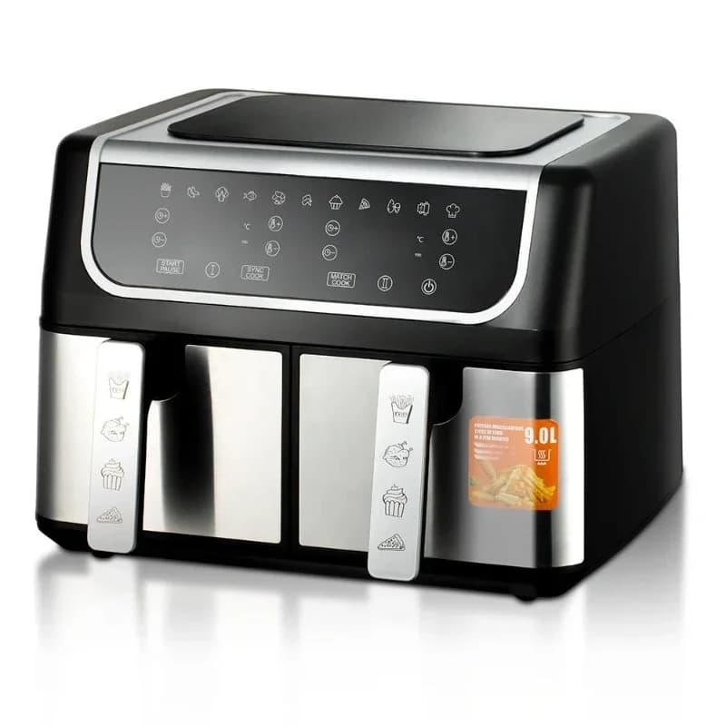 New Arrival 4.5L Double Air Fryer Oven Digital Display Smart Belt Two Separate Baskets