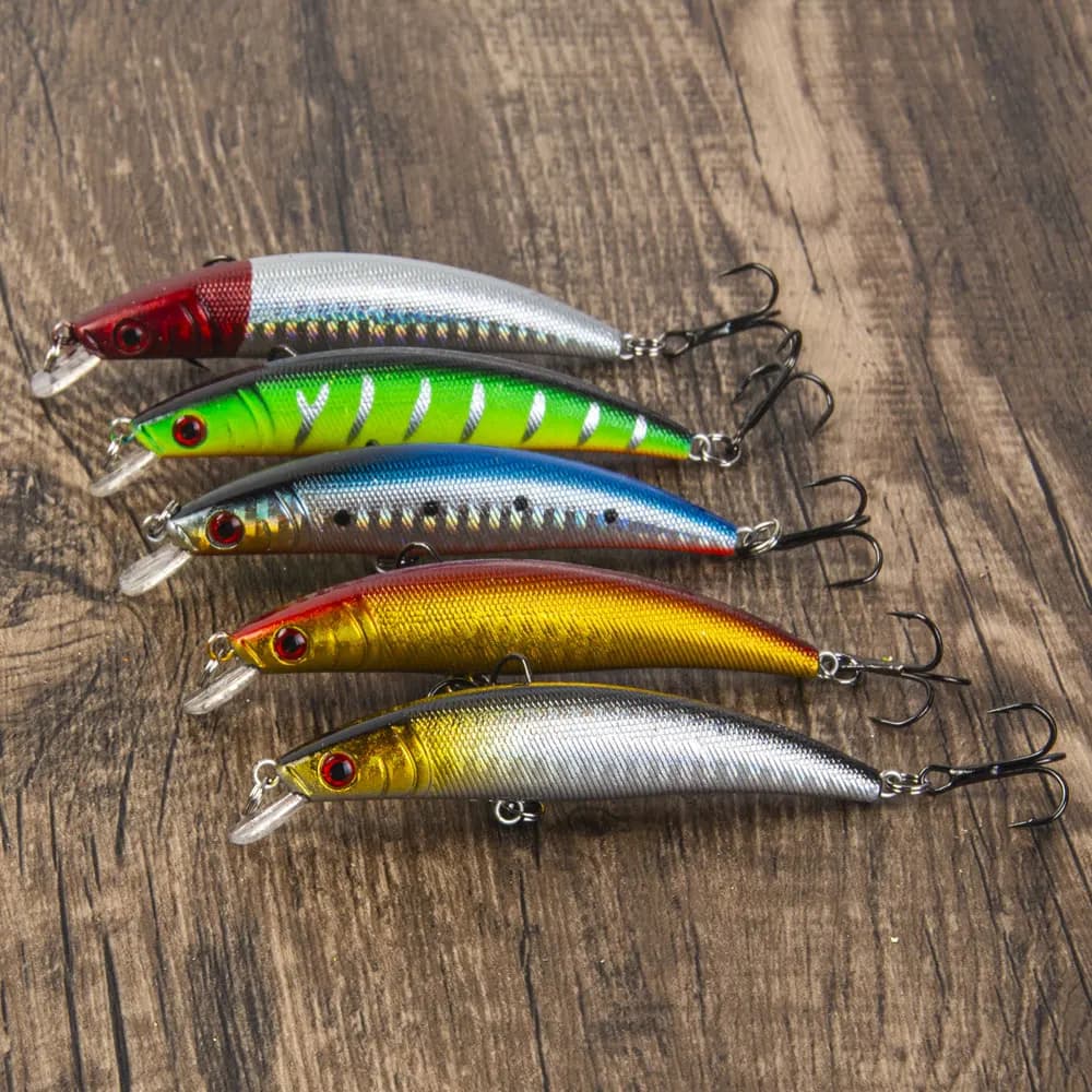 5PCS Minnow Fishing Lure Affondamento Esca dura Lancio lungo Minnow Attrezzatura da pesca alla carpa Esca da pesca