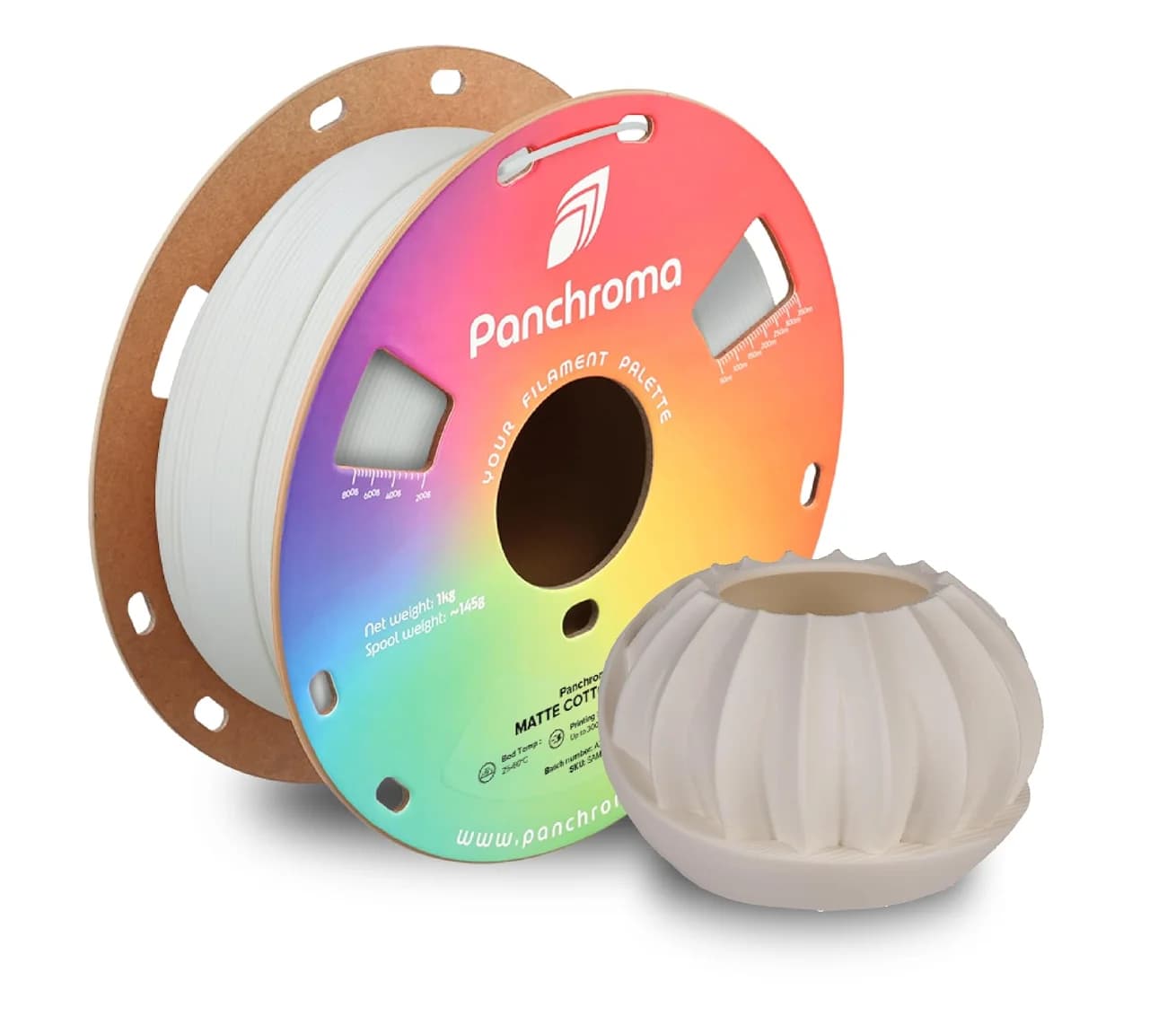 Filament PLA Opaco Polymaker Panchroma, White Cotton Opaco 1.75mm 1kg for 3D Printing