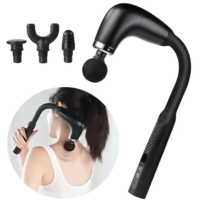 Rechargeable stripper with long folded handle High Frequency Vibration Massage Gun Muscle Relaxation Tool to Massage Back Neck