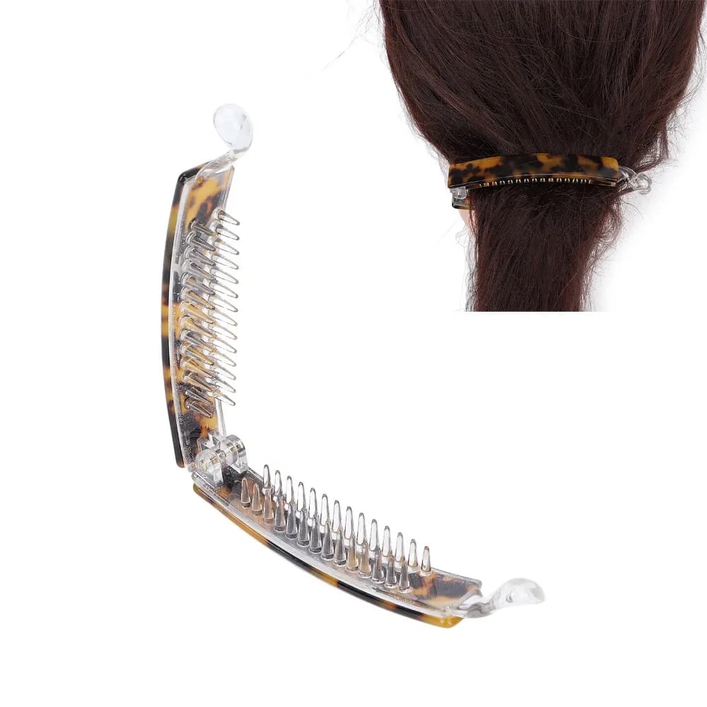 Tortoiseshell Banana Clip Transparent Bottom Strong Claws Hair Claw Durable Versatile Hair Styling Accessories For Women