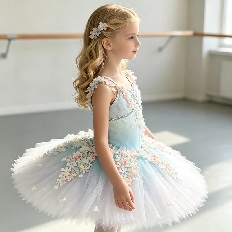Custom Spaghetti Strap 3D Floral Tulle Tutu Luxury Dress Women Wedding Guest Gown Kids Birthday Party Outfit for Pageant Runway