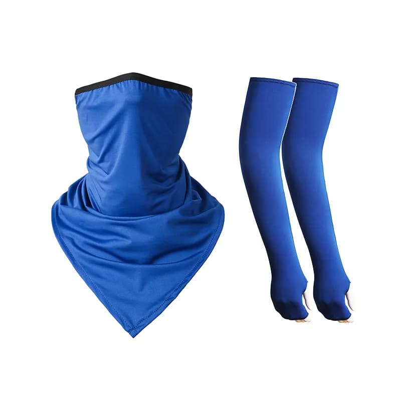 Copribraccio Protettivo Solare Traspirante Rinfrescante a Manica Lunga, Fascia Triangolare, Protezione UV per Sport all'Aperto, Guanti da Ciclismo