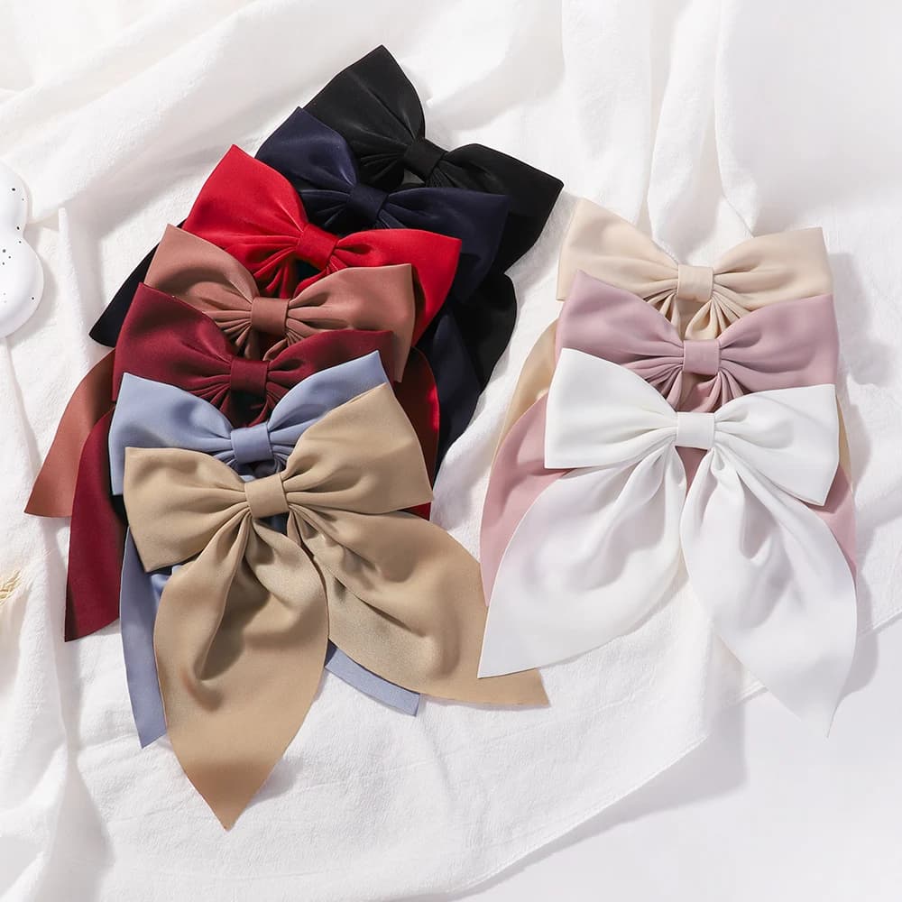 8Pcs random color hair bows hair clip for womens simple ponytail hairgripes daliy dress up fashion head clips