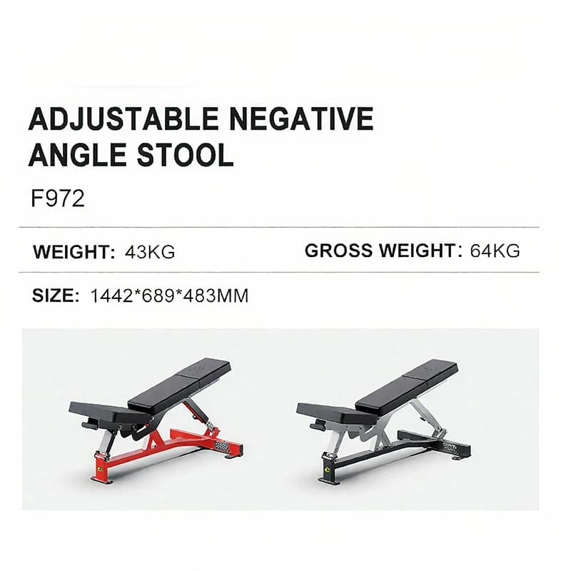 Commercial Bench Stool Negative Angle Fitness Chair with Dumbbell Home Gym Supine Board Men's Adjusting Gym Stool