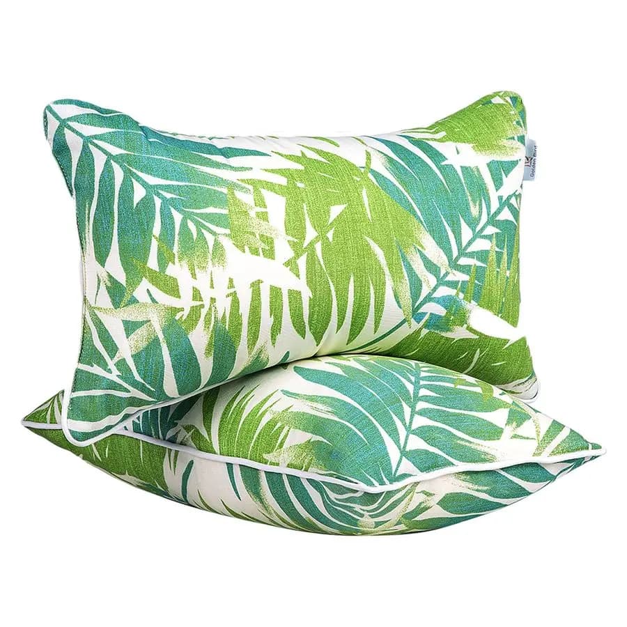 Cuscini lombari da esterno impermeabili, set da 2 con inserto, 12x20 pollici, per mobili da giardino
