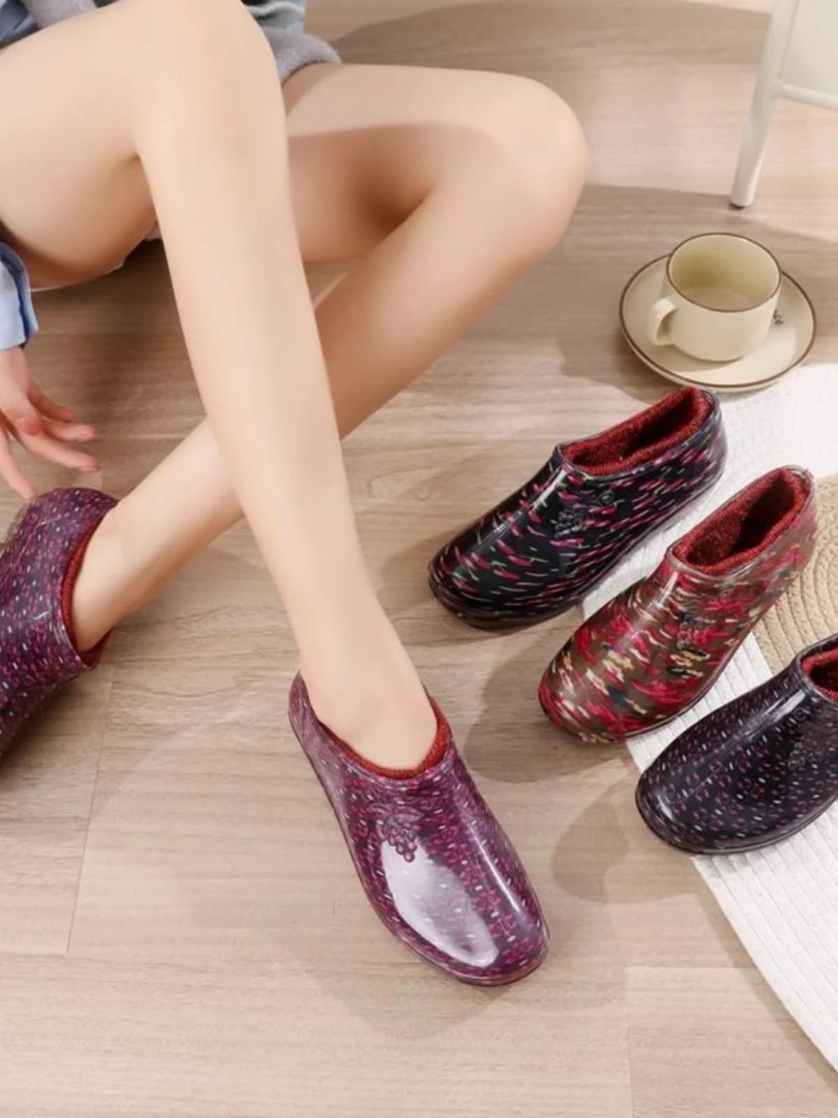 Stivali da pioggia migliorati in cotone ort da donna Abbigliamento da lavoro alla moda per la primavera autunno Auto Wa Cucina Uso Stivaletti comodi e caldi