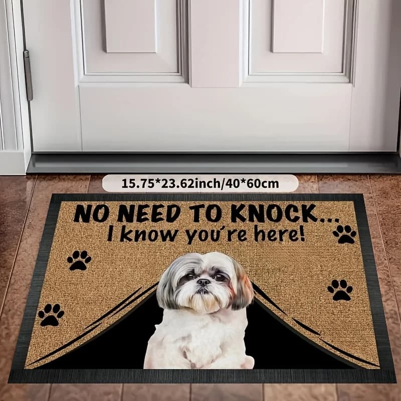 VIKAMA Cute Dog Rug Cartoon Door Mat Lightweight Welcome Mat Rug For Bedroom Carpet For Living Room Bathroom Mat Home Dec