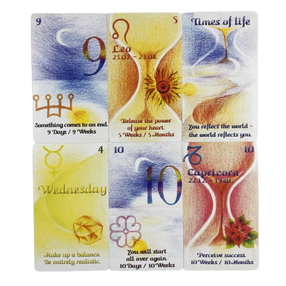 Carte del Tempo: Trova il Momento Giusto, Oracle A Tarot English Visions, Edizione Divinazione, Mazzo di Carte da Gioco con Guida in Carta