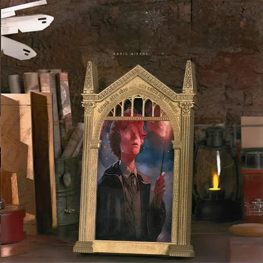 Cornice per foto con memoria Specchio magico Touch illumina la foto sostituibile potterhead Perfetto per le coppie