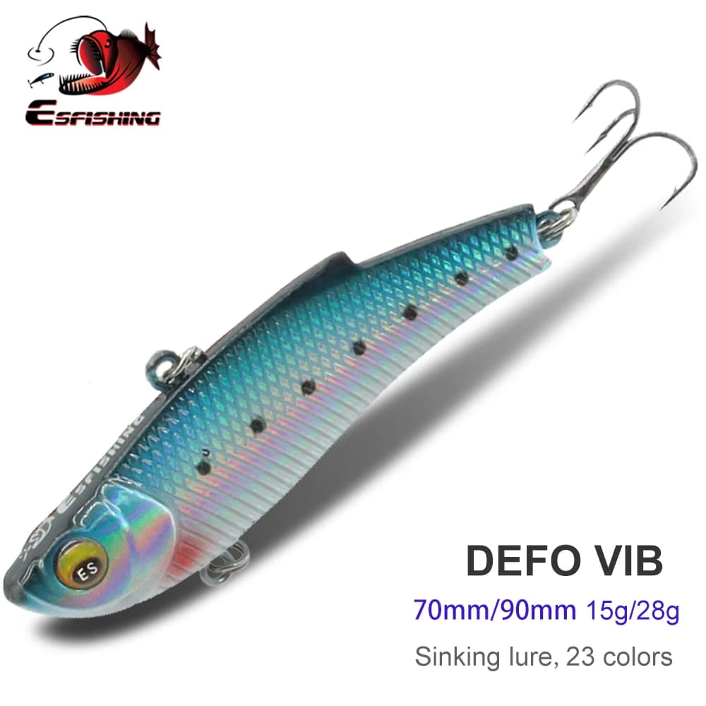 ESFISHING Vibrazione wobbler Esca Dura DEFO VIB 70mm 90mm Affondamento Icsa Wobblers Artificiali Per luccio pesce persico trota
