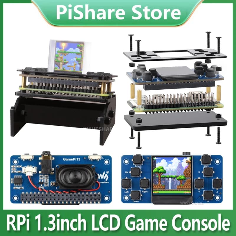 Raspberry Pi 1.3 Inch LCD Screen Game Console Chip Driver ST7789 integrated for Zero 2W /RP2040-PiZero