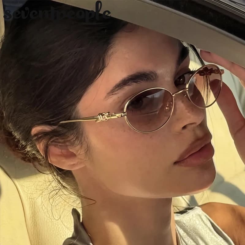 Small Metal Frame Oval Punk Sunglasses Women 2026 Luxury Designer Trendy Outdoor Sun Glasses Lady Vintage Driving Shades UV400