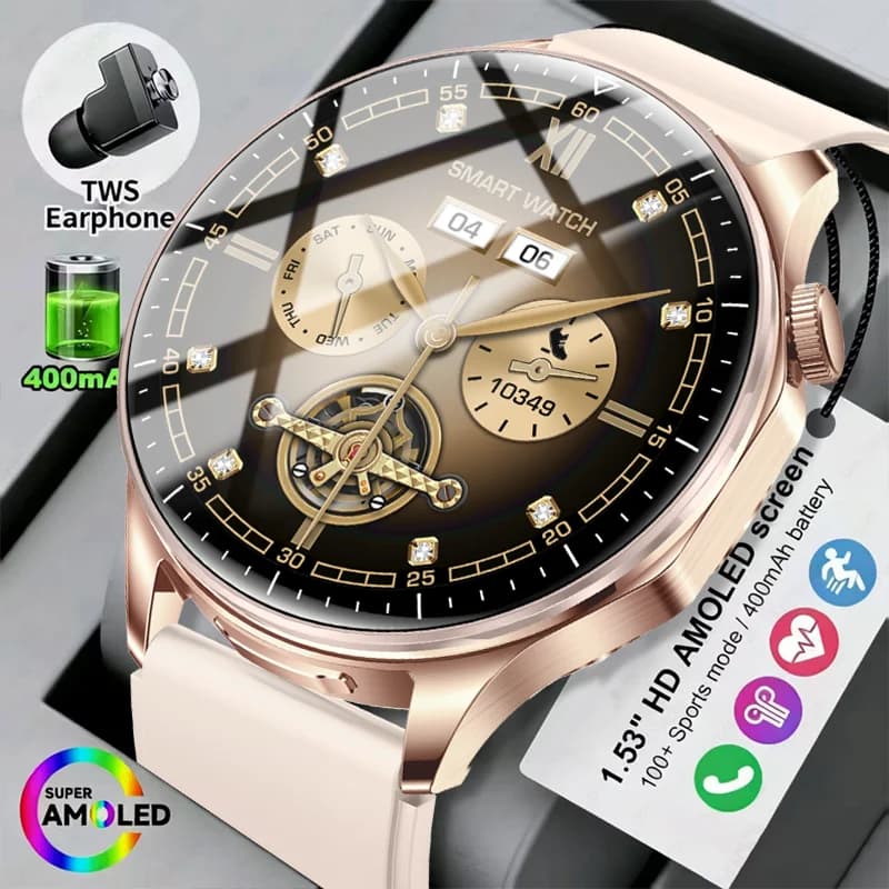 Orologio 2026 2-in-1 con cuffie, smartwatch, auricolari wireless, GPS, monitoraggio della frequenza cardiaca, chiamate Bluetooth, orologio da uomo