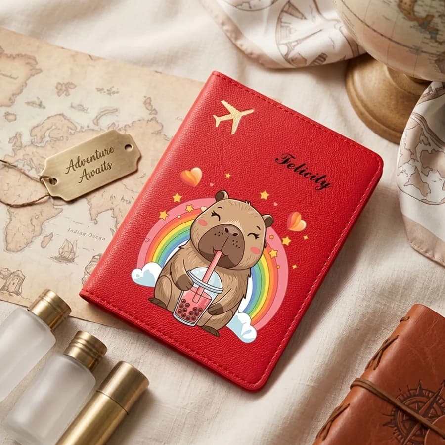 1pc Custom Passport Holder Travel Special with Name, Personalized Passport Holder, Customizable Ticket Wallet, Birthday Gift