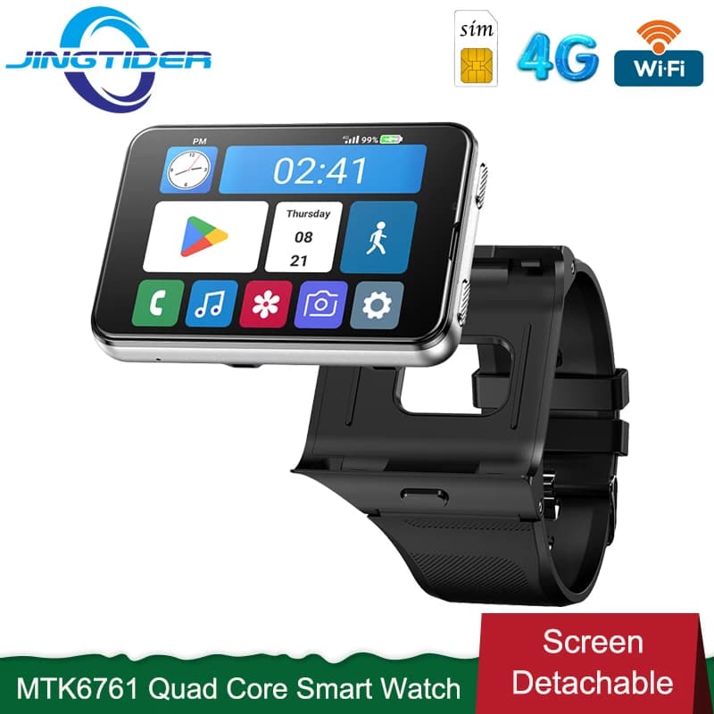 JT Smartwatch 4G Android 11 MTK6761 Quad Core 4GB 64GB Schermo HD Grande 2.88" S999 Orologio Intelligente da Uomo Doppia Fotocamera Batteria 2300mAh