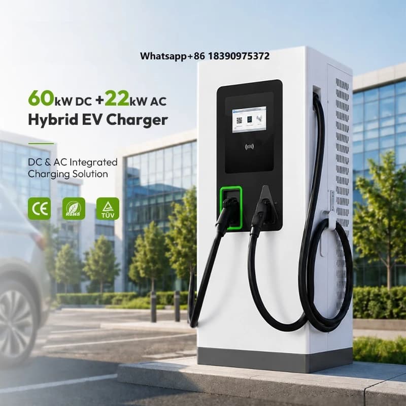 Dual EV Charger Factory Integrated 22kw AC+DC 60kw CCS1Type2 EV DC Charging Pile Electric Vehicle Car Charging Station