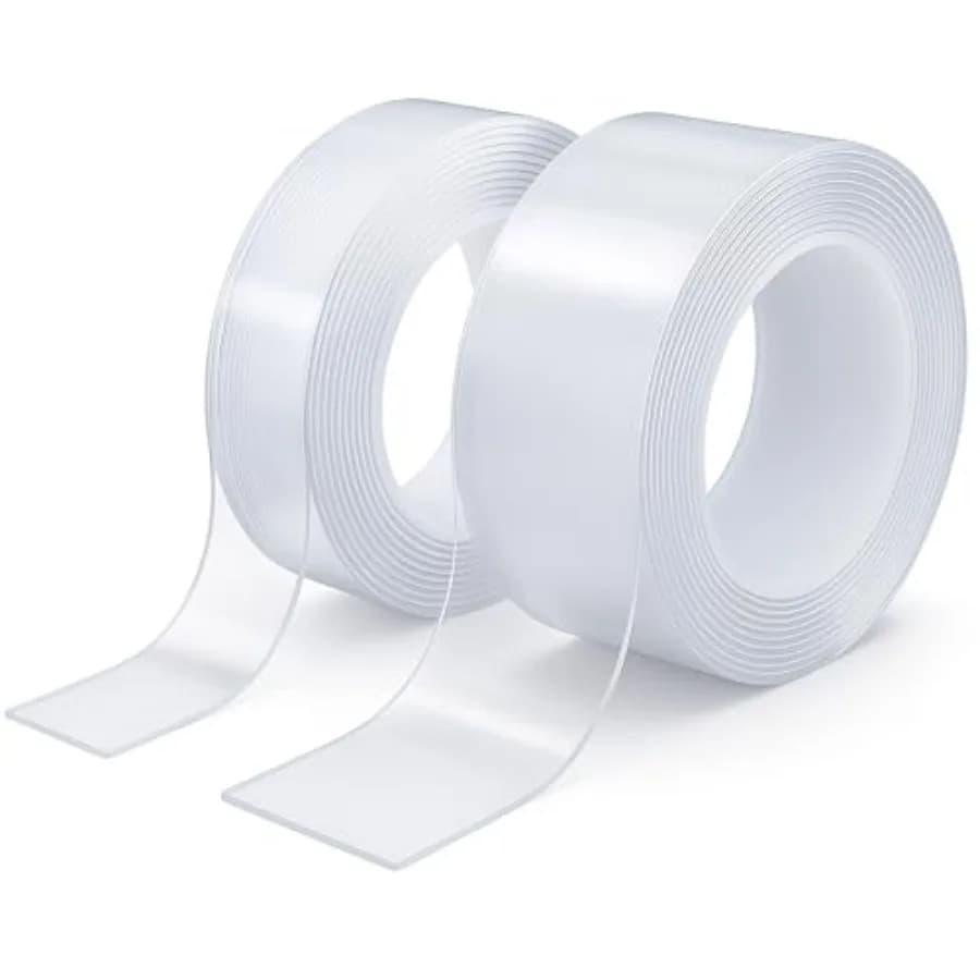 Double Sided Tape Heavy Duty - 240" x 1" and 0.5" - Removable Nano Tape for Poster Carpet Picture Hanging Strip Rug Wall Outdoo