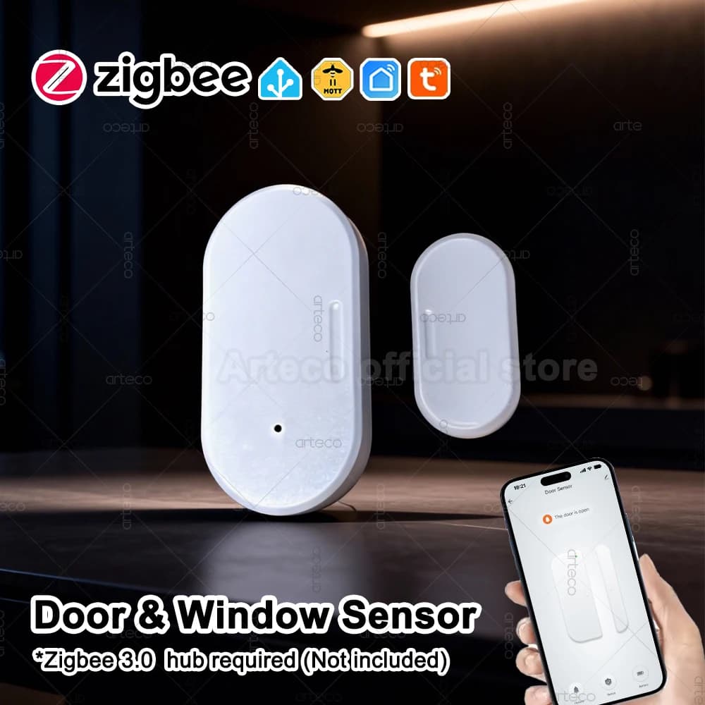 ZigBee Sensore per porte e finestre Protezione di sicurezza domestica intelligente Contatto magnetico Rilevatore di porte aperte e chiuse Hai bisogno di supporto per gateway Z2MQTT